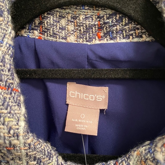 CHICOS Tweed MULTICOLOR Peblum JACKET nwt $139 - Picture 3 of 5